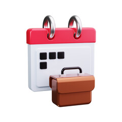 business calendar 3d render icons