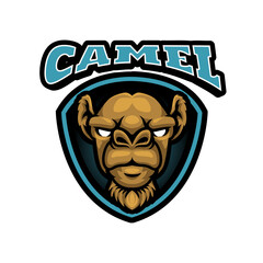 Naklejka premium Camel Head Mascot Logo Vector Illustration