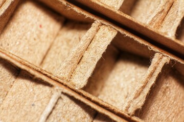 Honeycomb cardboard. Reboard packaging. Recyclable craft paper.