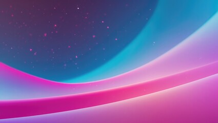 Obraz premium Vibrant abstract background with glowing pink, purple, and blue curved lines and sparkling particles.