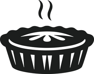 Fresh Pumpkin Pie Silhouette Vector for Autumn and Thanksgiving Projects