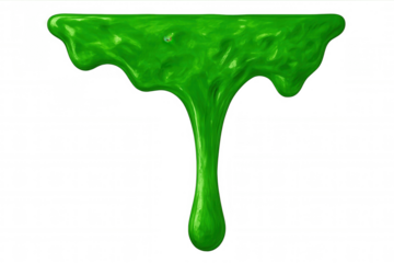Viscous green slime dripping, transparent backdrop revealing slimy, gooey texture and liquid-like movement