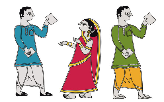 Madhubani Man and Woman