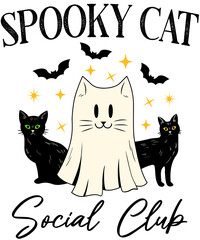 Halloween Spooky Cat Social Club