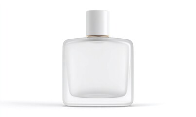 FLACONE COSMETICO IN VETRO SATINATO, MOCKUP SU SFONDO BIANCO
