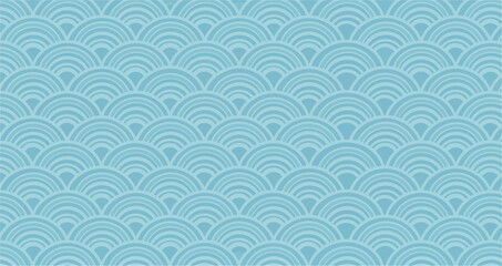Seamless blue geometric wave pattern