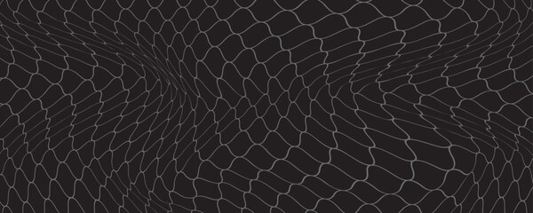 Seamless black vector background featuring a wavy diamond mesh pattern &mdash; modern texture for web, banners and graphic design.