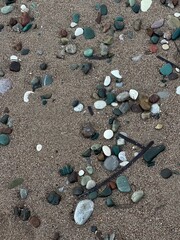 colored stones on the beach