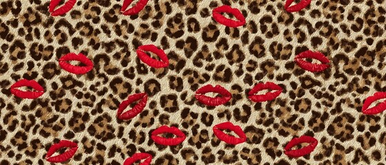 STAMPA LEOPARDO CON TRACCE DI ROSSETTO ROSSO