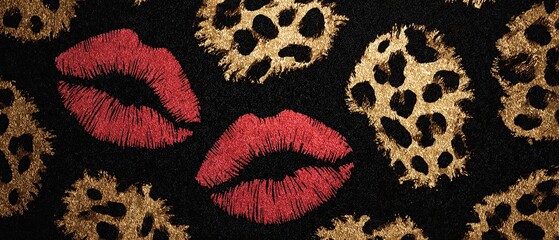 STAMPA LEOPARDO CON BACI DI ROSSETTO