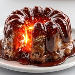 Exquisite Bundt Cake with Glossy Chocolate Sauce Drizzled on Top