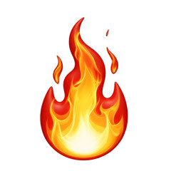 Vibrant realistic flame with glowing orange and yellow colors isolated on transparent background