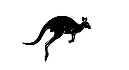 Fototapeta premium powerful kangaroo silhouette leaping forward representing progress speed and australian identity for business branding logos and marketing designs