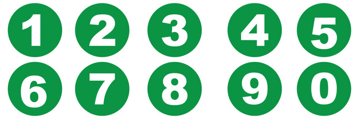 Set of numbers . Number circles set1 to 10 . Set of Round 1-10 numbers icon for education.