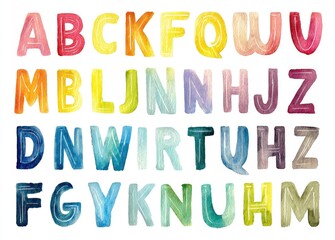 Watercolor alphabet letters