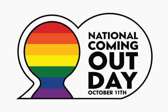 National Coming Out Day Speech Bubble Rainbow Head October 11th head silhouette