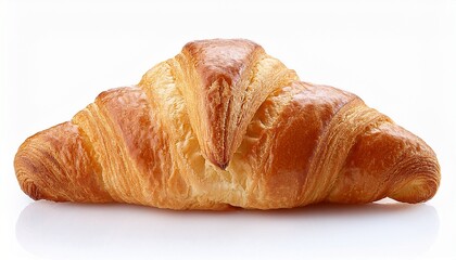 freshly baked croissant isolated on white background