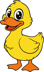 Cute Yellow Cartoon Duck