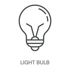 Light Bulb Simple Style Design Outline Symbol Illustration