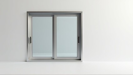 Modern sliding glass door on a white wall.