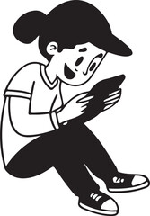 Fototapeta premium A child boy standing happily holding