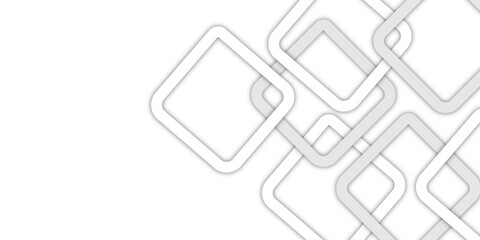 A seamless pattern of geometric square paper clips creates a clever abstract vector background illustration. white line vector background with geometric triangular or polygonal line shapes.