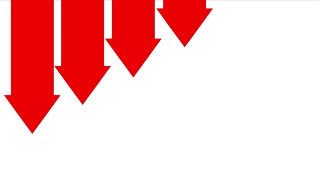 Animation of several red downward arrows.