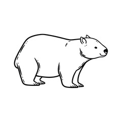 Fototapeta premium Vector Illustration Of Back and white Wombat Silhouette – Isolated on White Background
