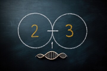 Chalkboard diagram of sets and DNA