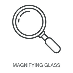 Magnifying Glass Simple Style Design Outline Symbol Illustration