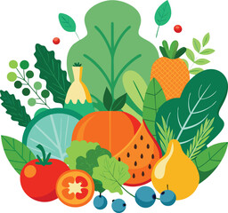 Fresh Plant-Based Foods – World Vegan Day Illustration