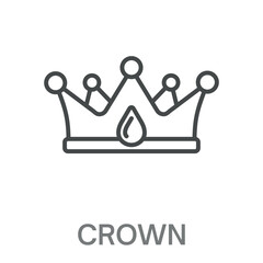 Crown Simple Style Design Outline Symbol Illustration