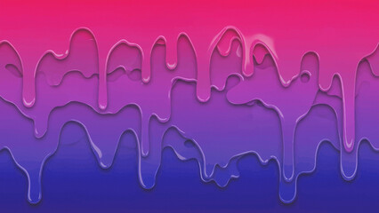 Bisexual pride flag colors dripping paint texture background illustration
