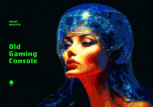 Old Gaming Console Effect Mockup