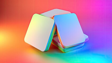 Colorful stacked rectangular shapes