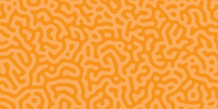 Seamless pattern with orange food and a tiger for wallpaper design