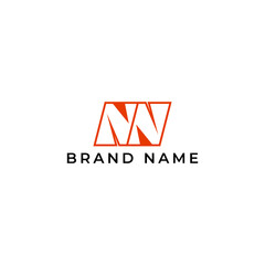 Fototapeta premium ILLUSTRATION LETTER NN GEOMETRIC LOGO ICON ORANGE COLOR TEMPLATE SIMPLE LINES ELEMENT DESIGN SIMPLE VECTOR GOOD FOR APPS, BRAND 