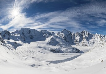 Winter Mountain Panorama The Diavolezza