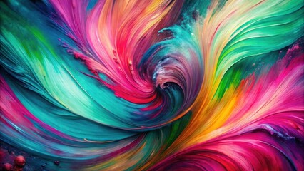 Obraz premium Vibrant Swirls of Color An Abstract Painting Featuring a Dynamic Composition of Vivid Hues and Textured Brushstrokes Creating a Mesmerizing Visual Experience