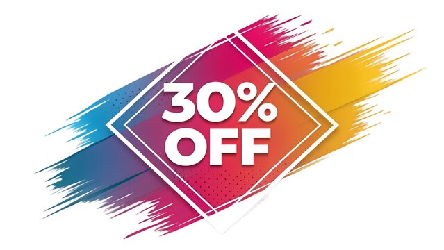 bold red and white 30 off discount sign to attract - Powered by Adobe