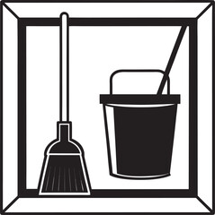 bucket with mop and bucket