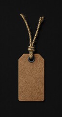 Simple brown tag on black background