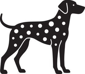 Dalmatian Dog Icon: Vector Silhouette, Simple Black and White Sign, Elegant Pet Symbol