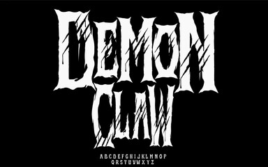 Demon Claw Display Font - Horror Scratch Alphabet for Metal Band, Halloween, and Dark Fantasy Design