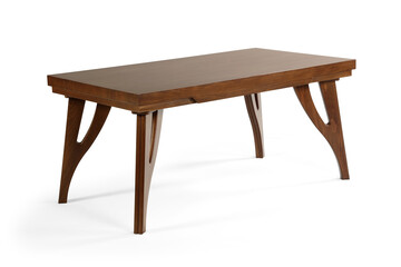 wooden table isolated on white background .dining table .