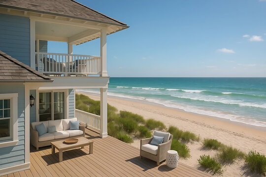 Beach house with coastal living and seaside relaxation