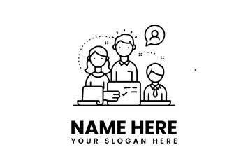 Teamwork Icon Depicting Collaboration and Business Success with Checkmarks.