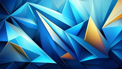 geometric abstract blue triangle background with sharp angles and vibrant colors