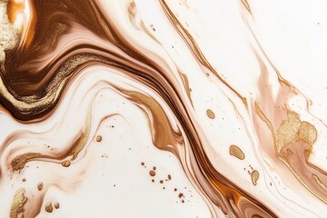 Abstract white marble background with golden mocha veins