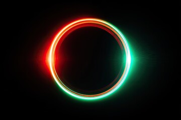 Vibrant glowing circle on black background